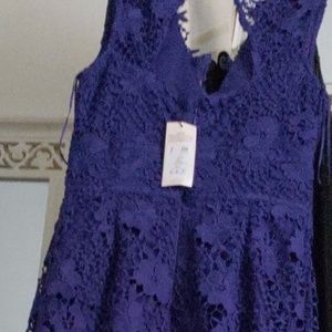 NEW Purple Lipsy Abbey Clancy Lace Flippy Hem Midi Dress Cruise SALE Size 12